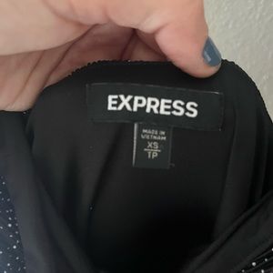 Extra Small pleated wrap front romper from Express.